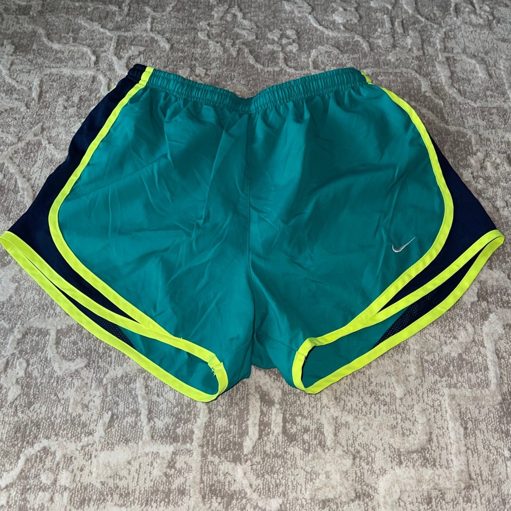 Nike Running Shorts Teal Green Navy Blue Yellow Athletic Activewear Womens